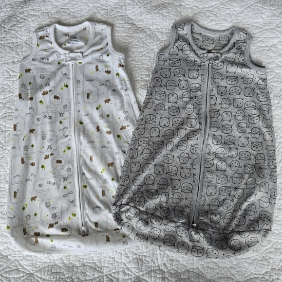 Carter's Simple Joys 2-Way Zippered Sleep Sacks 0-3 Months - Picture 1 of 5